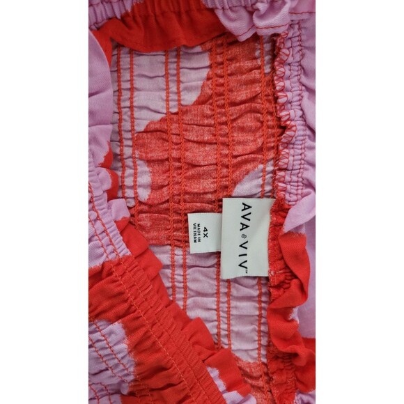 Ava & Viv Printed Smocked Ruffle Peplum Tank Sz 4XL - Picture 6 of 8